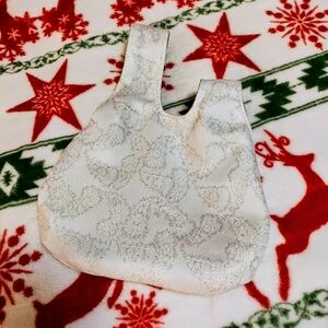 Handmade Reversible Silver & Plaid Wrist Bag